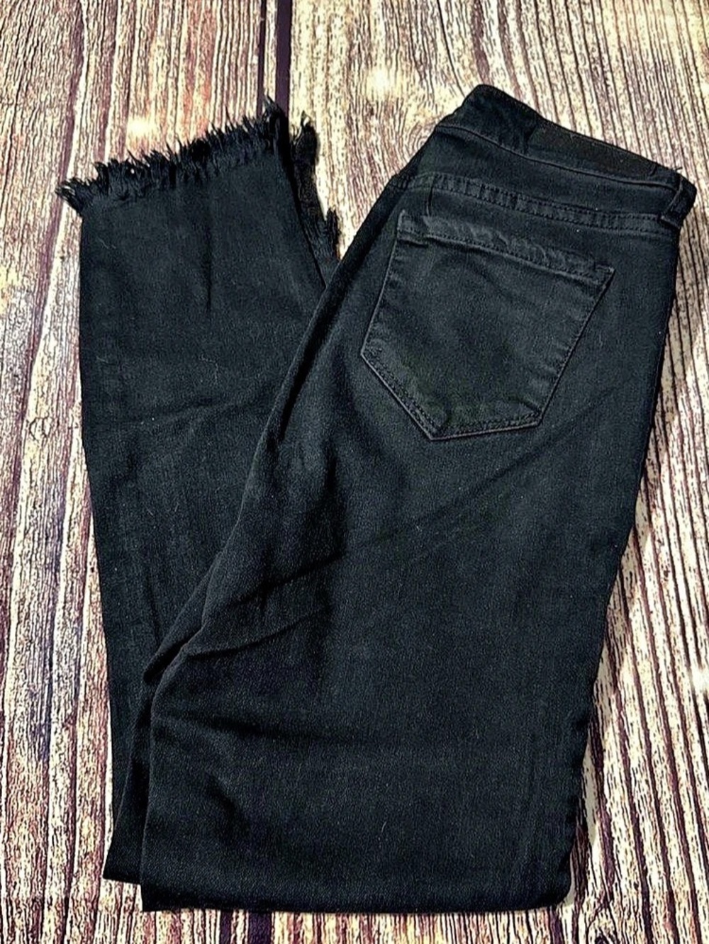 Cello Black Fringe Hem Skinny Jeans Size 5